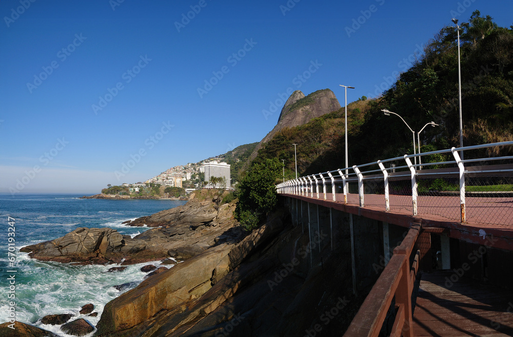 View from the Leblon viewpoint in the city of Rio de Janeiro Brazil