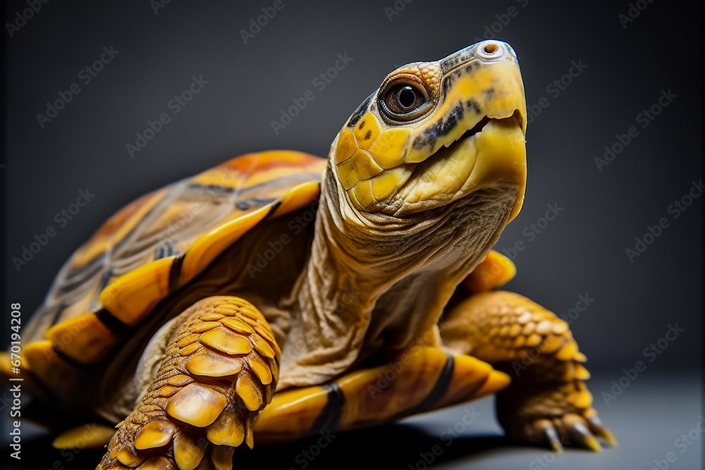 Naklejka premium Close up of turtle on white background.