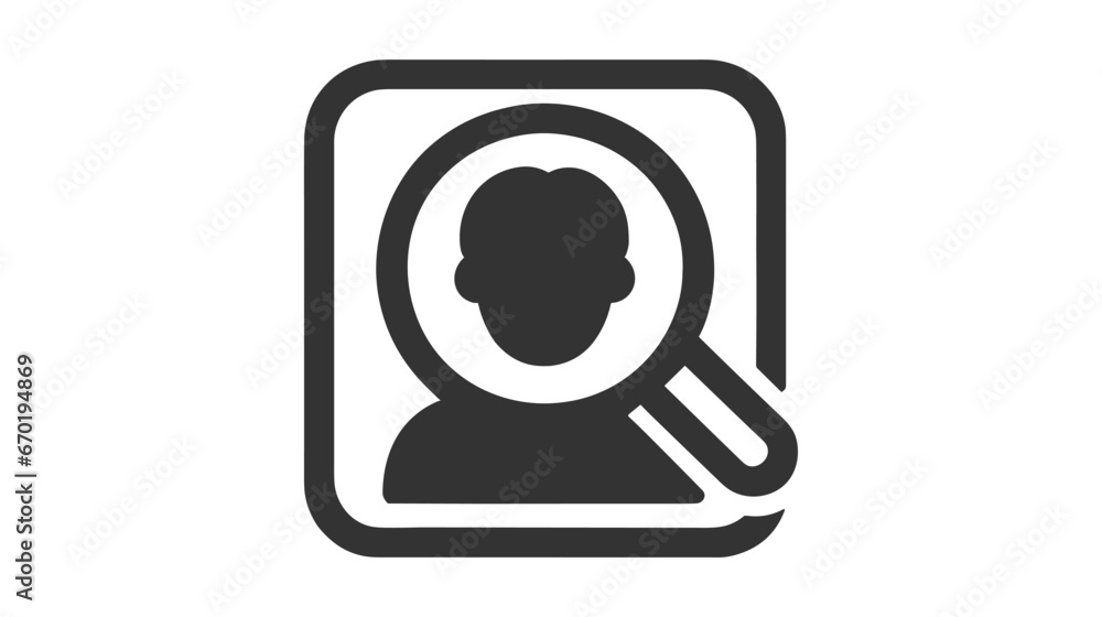 HUMAN SEARCH Icon vector illustration on white background HUMAN SEARCH Icon vector illustration on white background
