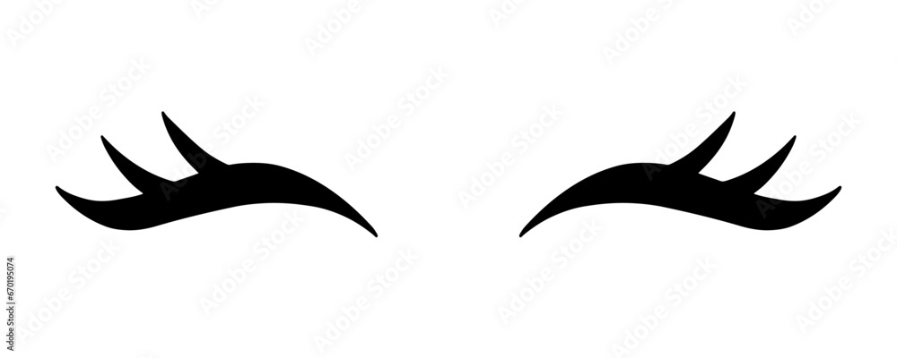 False Eyelashes Illustration. Female Lashes Icon False Eyelashes Illustration. Female Lashes Icon