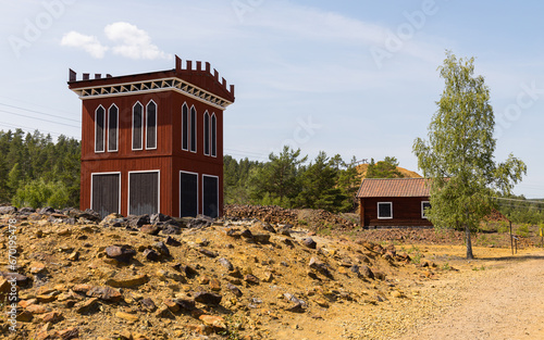 Closed Falun copper mine in Sweden, tourist attraction and Unesco heritage photo