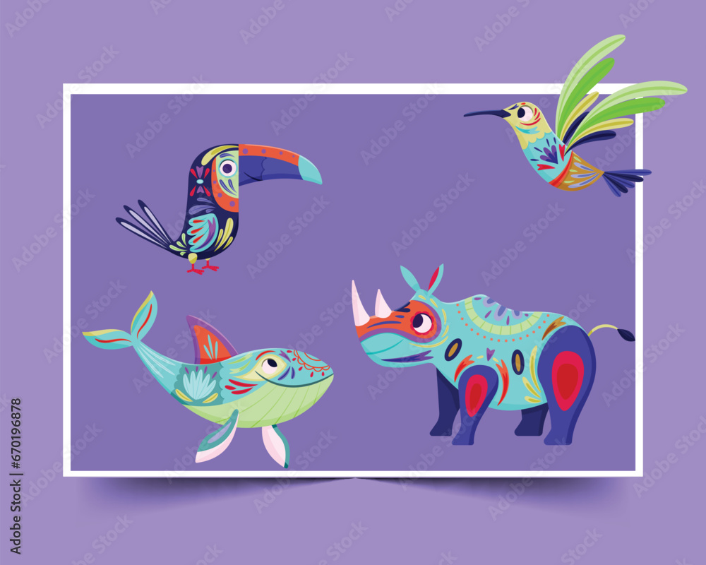 flat dia de muertos alebrijes collection flat dia de muertos alebrijes collection