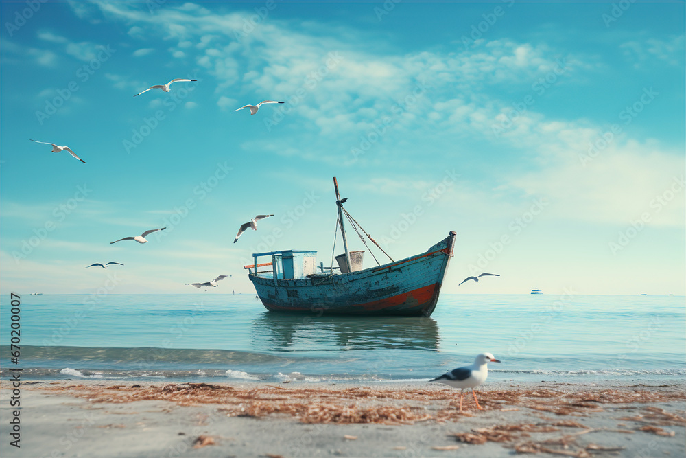 Obraz premium boat on the sea