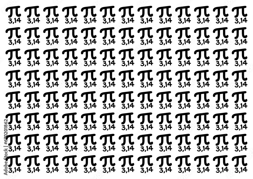 pi number and pi symbol on white background. pi number and pi symbol background. pi 3,14