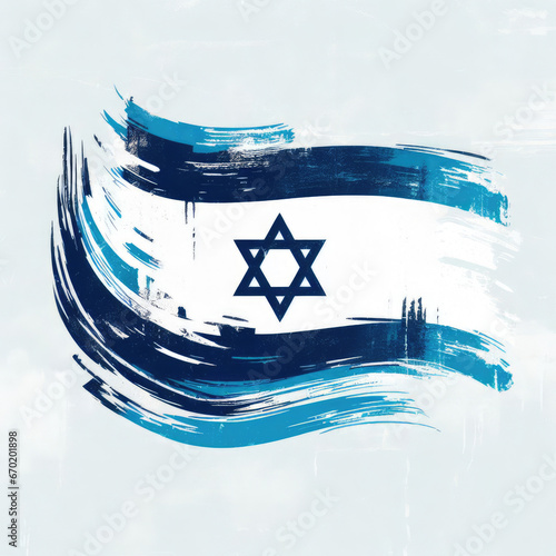 Israeli flag made with brush stroke