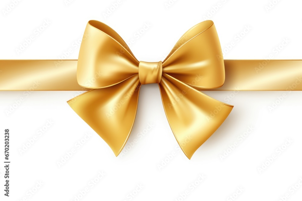 A golden ribbon with a bow on a clean white background. Perfect for adding a touch of elegance to any design project. A golden ribbon with a bow on a clean white background. Perfect for adding a touch of elegance to any design project.