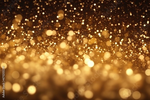 A vibrant gold glitter background with an abundance of sparkling lights. Perfect for adding a touch of glamour and excitement to any project or design.