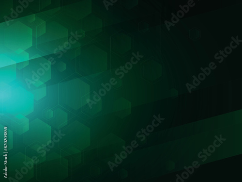 green minimalist abstract background with polygons pattern, modern green banner background, green technology background