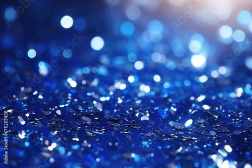 A close-up photograph of a shiny blue surface. This image can be used to depict a modern and sleek design or to represent a futuristic concept.