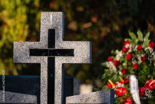 cross on the grave, cross in the cemetery, Poland