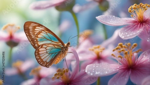 beautiful butterfly on a flower beautiful butterfly on a flower beautiful pink orchid flower