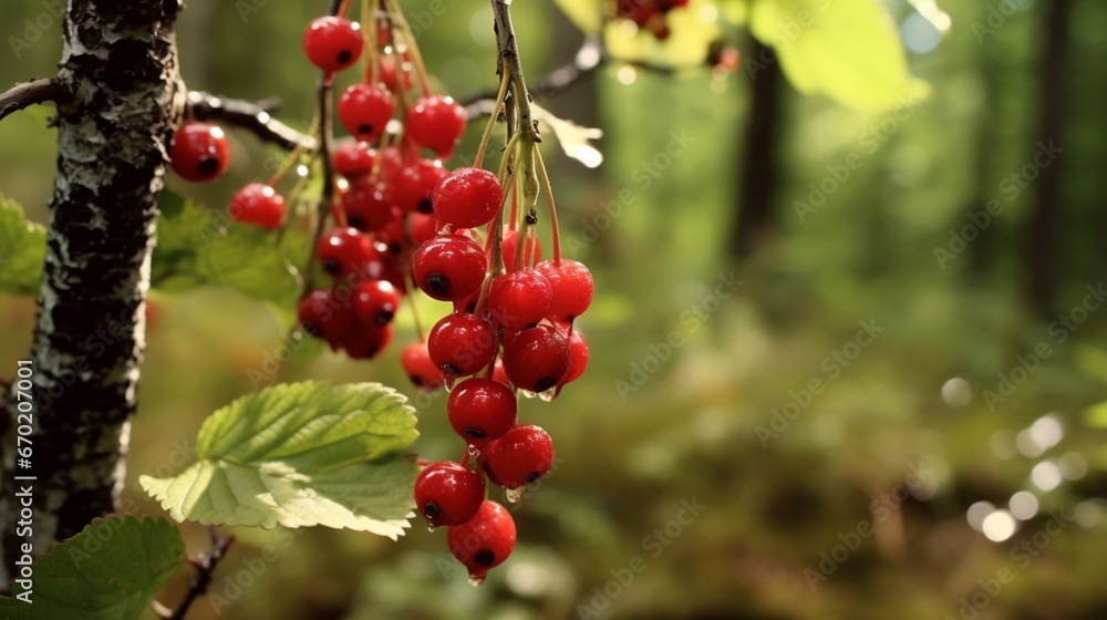Forest Treasures: Glistening Wild Berries on Display