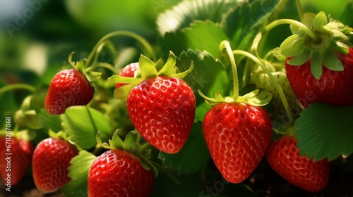 Fruitful Abundance: Ripe Strawberries Ready for Picking