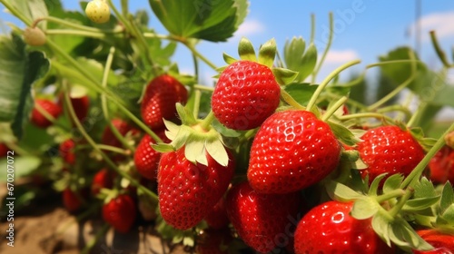 Fruitful Abundance  Ripe Strawberries Ready for Picking