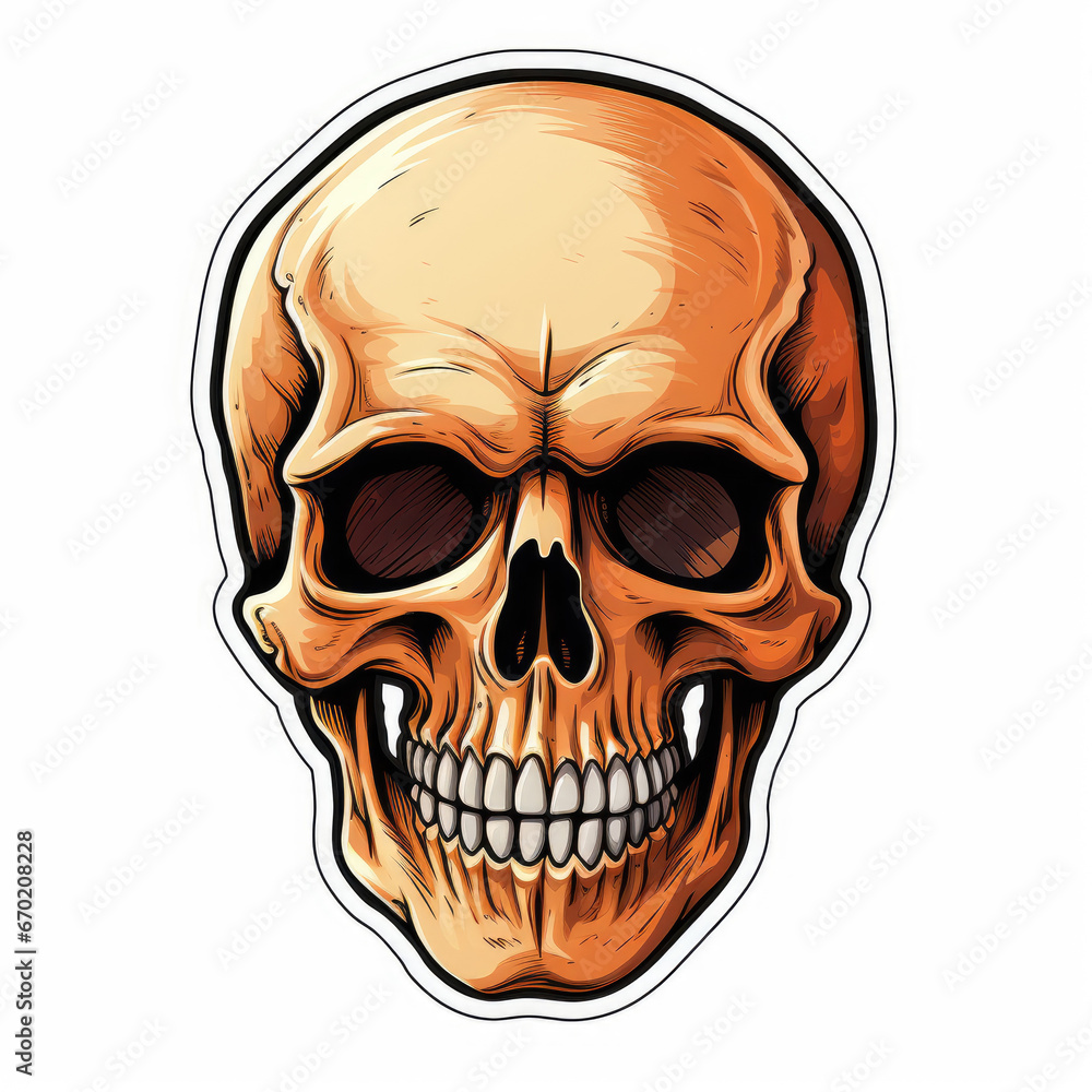 Skeleten head sticker isolated on a white background Skeleten head sticker isolated on a white background