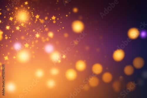 A yellow background with purple defocused sparkles. ai generative