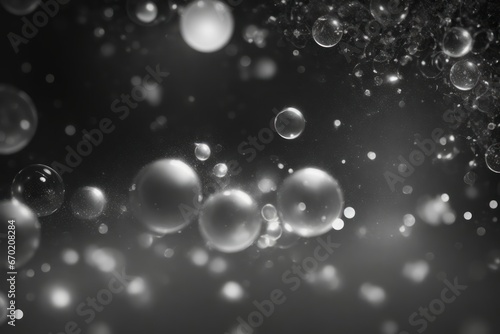 black and white bubbles Abstract background. ai generative