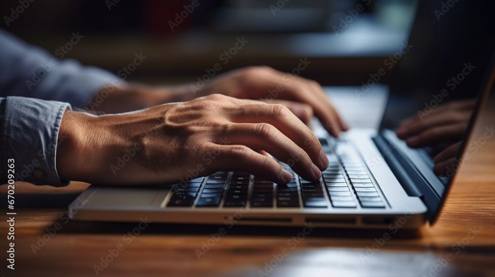 Dedicated Professional Working Late on Laptop Dedicated Professional Working Late on Laptop