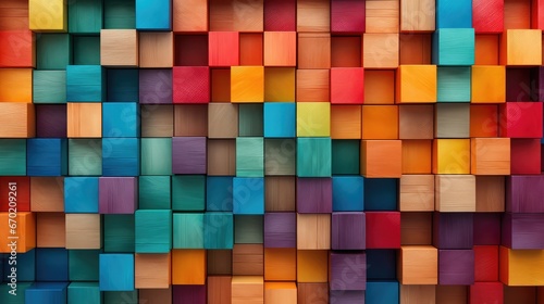 Abstract background with wood blocks