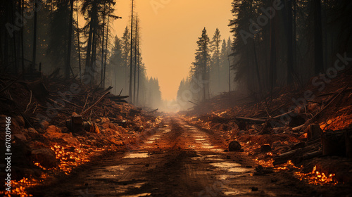 A forest devastated by wildfires, illustrating the increased frequency and intensity of fires due to climate change © Наталья Евтехова