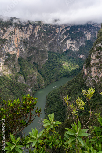 Beautiful view of the majestic Canyon del Sumidero in Mexico.  photo