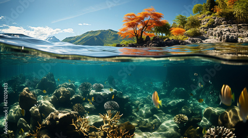 A vibrant  thriving coral reef  symbolizing the potential for restoration and conservation