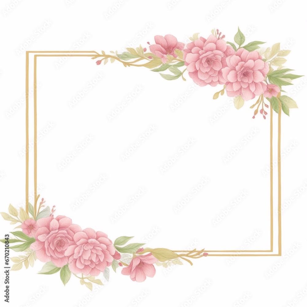 Luxury flower border frame for invitation card