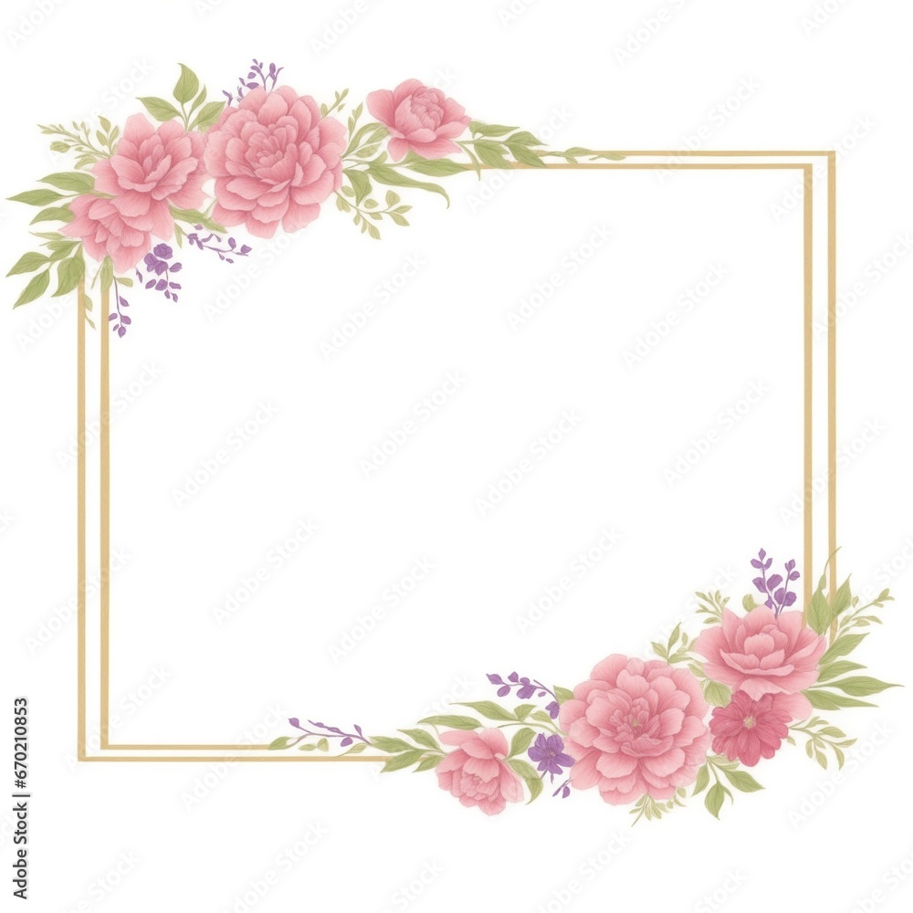 Luxury flower border frame for invitation card Luxury flower border frame for invitation card