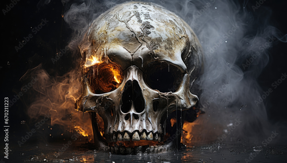 Abstract background with skeleton skull