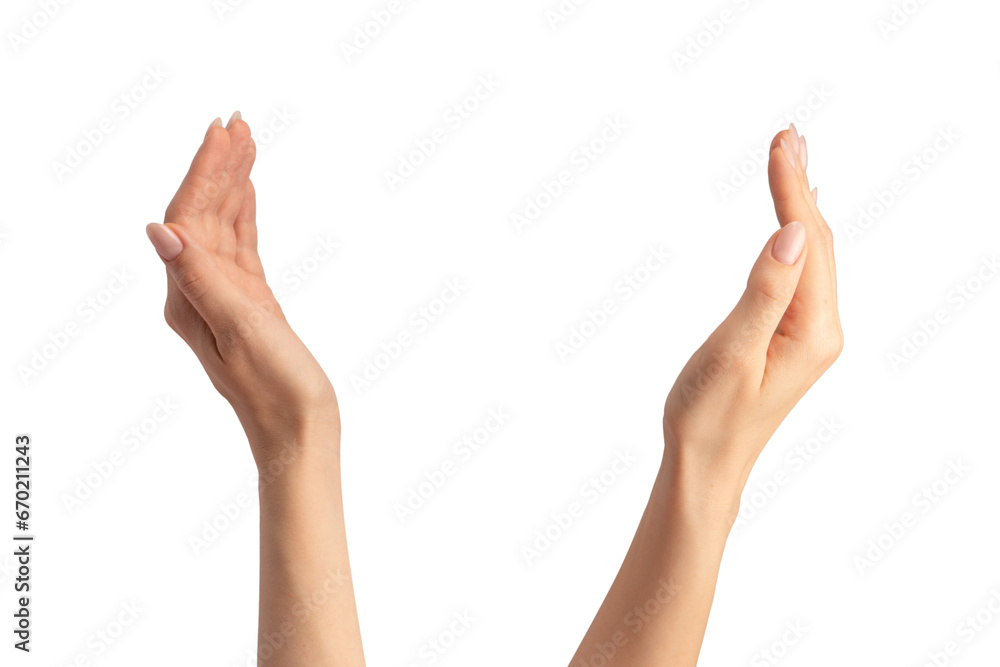 Hand of a woman hold some tiny or thin object, isolated. Hand of a woman hold some tiny or thin object, isolated.