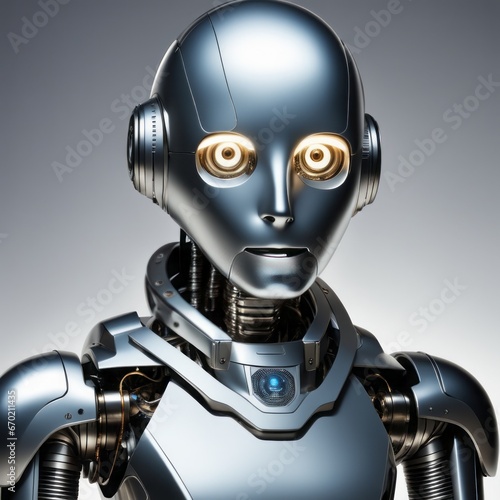 robot with head on white background. 3D render illustration. robot with head on white background. 3D render illustration. robot with black eyes. high quality illustration