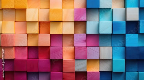 Abstract background with wood blocks