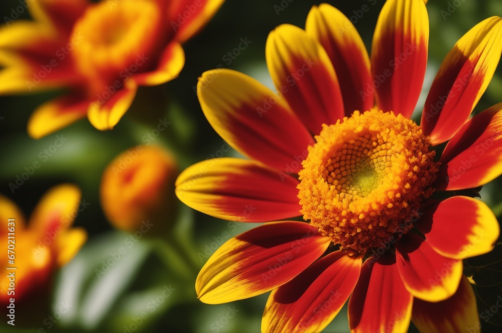 macro shot of a red and yellow flower macro shot of a red and yellow flower
