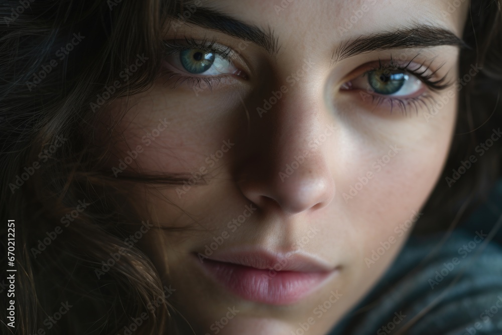 Close-up photo of a female psychologist. Concept of health, peace and balance Close-up photo of a female psychologist. Concept of health, peace and balance