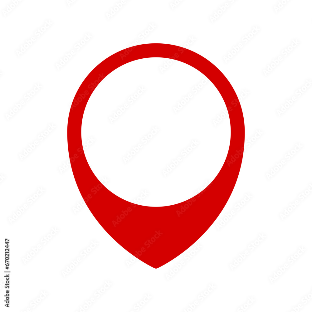 Red and White Location Pointer Pin or You Are Here Marker Hotspot Symbol Sign Icon. Vector Image. Red and White Location Pointer Pin or You Are Here Marker Hotspot Symbol Sign Icon. Vector Image.