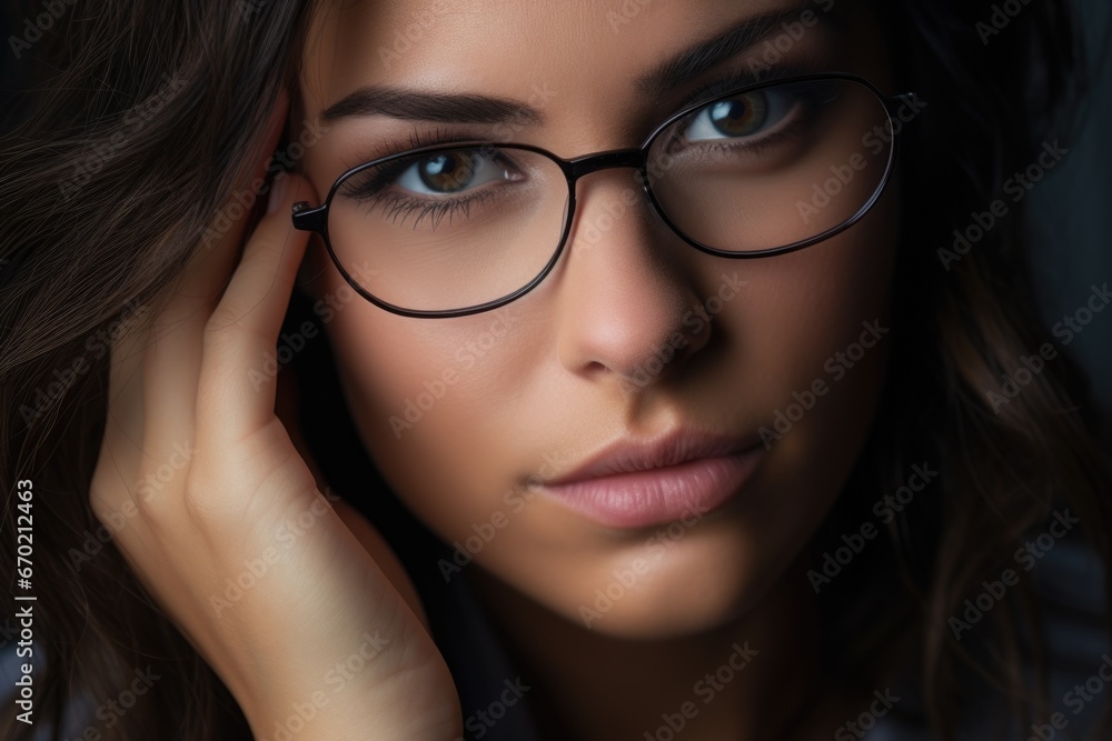 Close-up photo of a female psychologist. Concept of health, peace and balance Close-up photo of a female psychologist. Concept of health, peace and balance