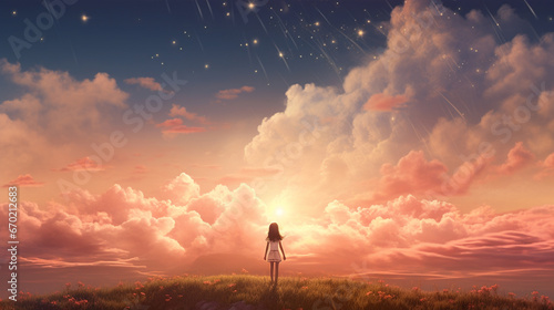 sunset over the field