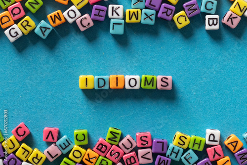 idioms phrases in language, learn english, idiomatic expression photo