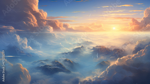amazing epic clouds fog artwork, wallpaper design