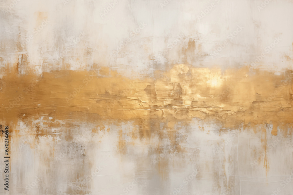Fototapeta premium Gold luxury acrylic abstract brush stroke texture background.