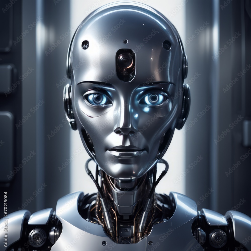 3D rendering cyborg robot head on black 3D rendering cyborg robot head on black robot head with cyborg