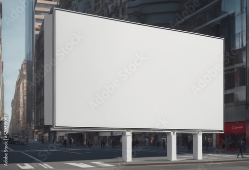 blank billboard in a city blank billboard in a city advertising advertising billboard on the street with empty billboard. 3D render. advertising concept