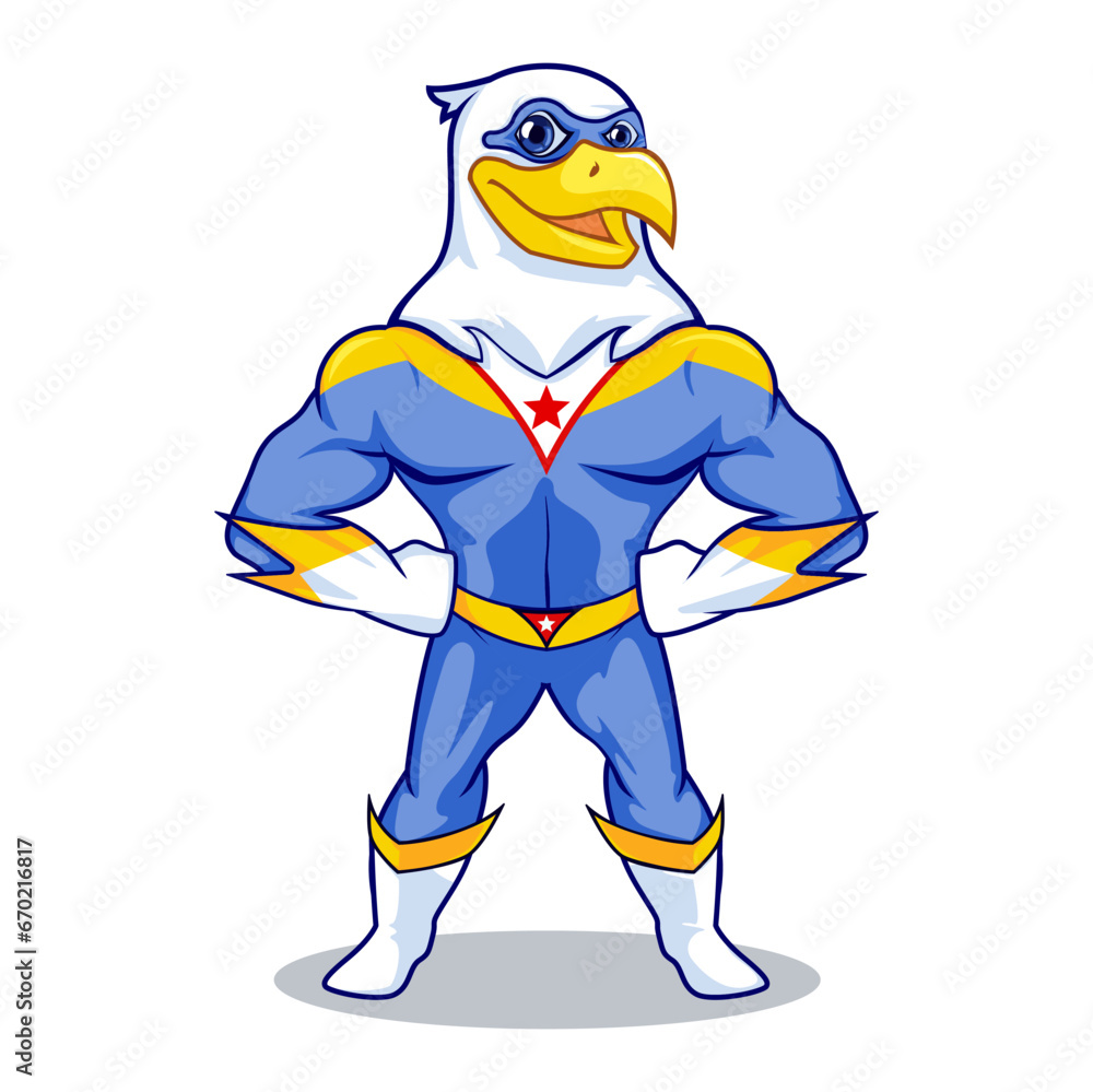 vector mascot illustration a brave eagle superhero