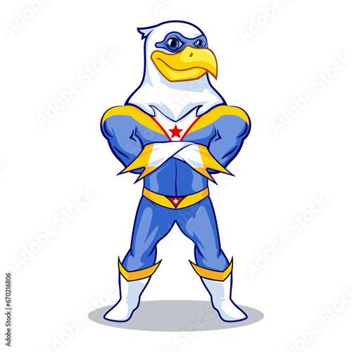 vector mascot illustration a brave and wise eagle superhero