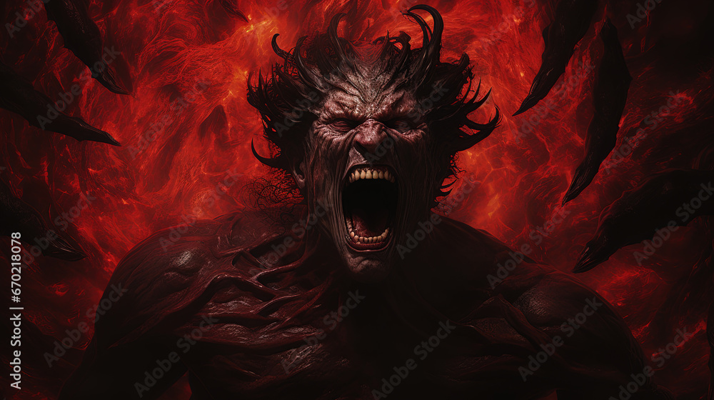 raging demon's wrath - obrazy, fototapety, plakaty 