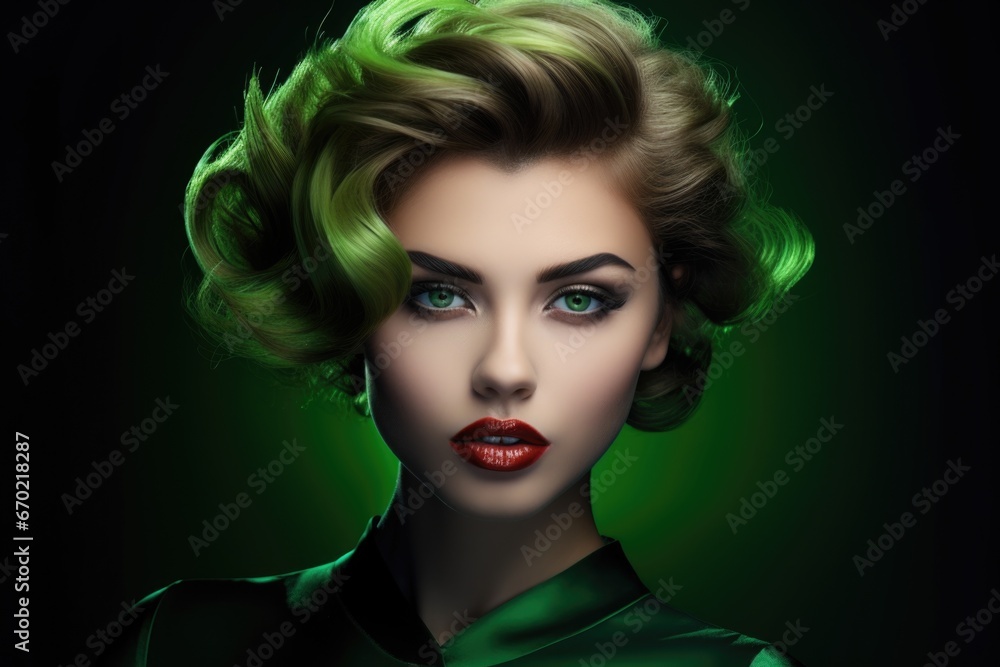 Portrait of a beautiful woman with a fashionable hairstyle. Style, fashion and beauty concept Portrait of a beautiful woman with a fashionable hairstyle. Style, fashion and beauty concept