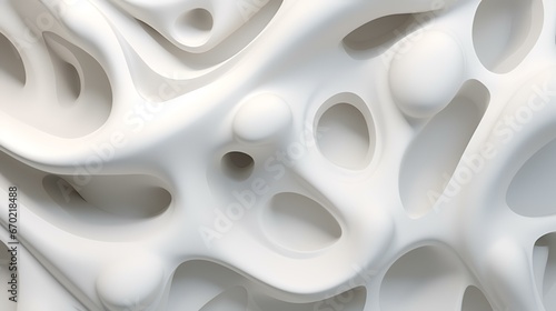 Abstract 3d white background organic shapes