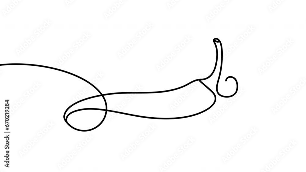Continuous one line drawing of hot red chili pepper motion design. Single line art animation of spicy chili pepper