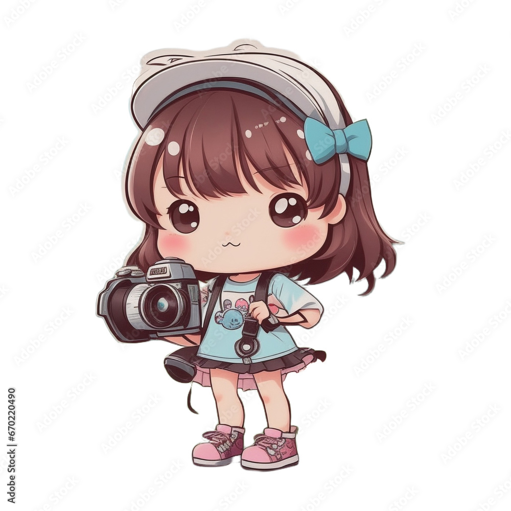 Cute cartoon girl photography stickers Cute cartoon girl photography stickers