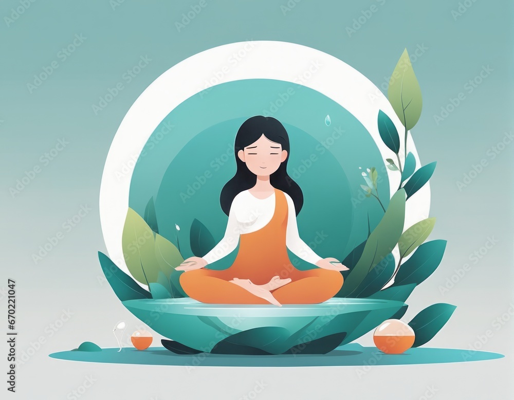 yoga pose, vector illustration. yoga pose, vector illustration. illustration of meditating girl sitting in lotus pose in lotus pose